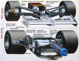 Tamiya F102 chassis drivetrains